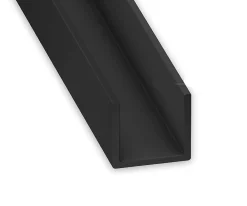 CQFD Profilé en U PVC noir 10 x 12 mm, L. 2 m