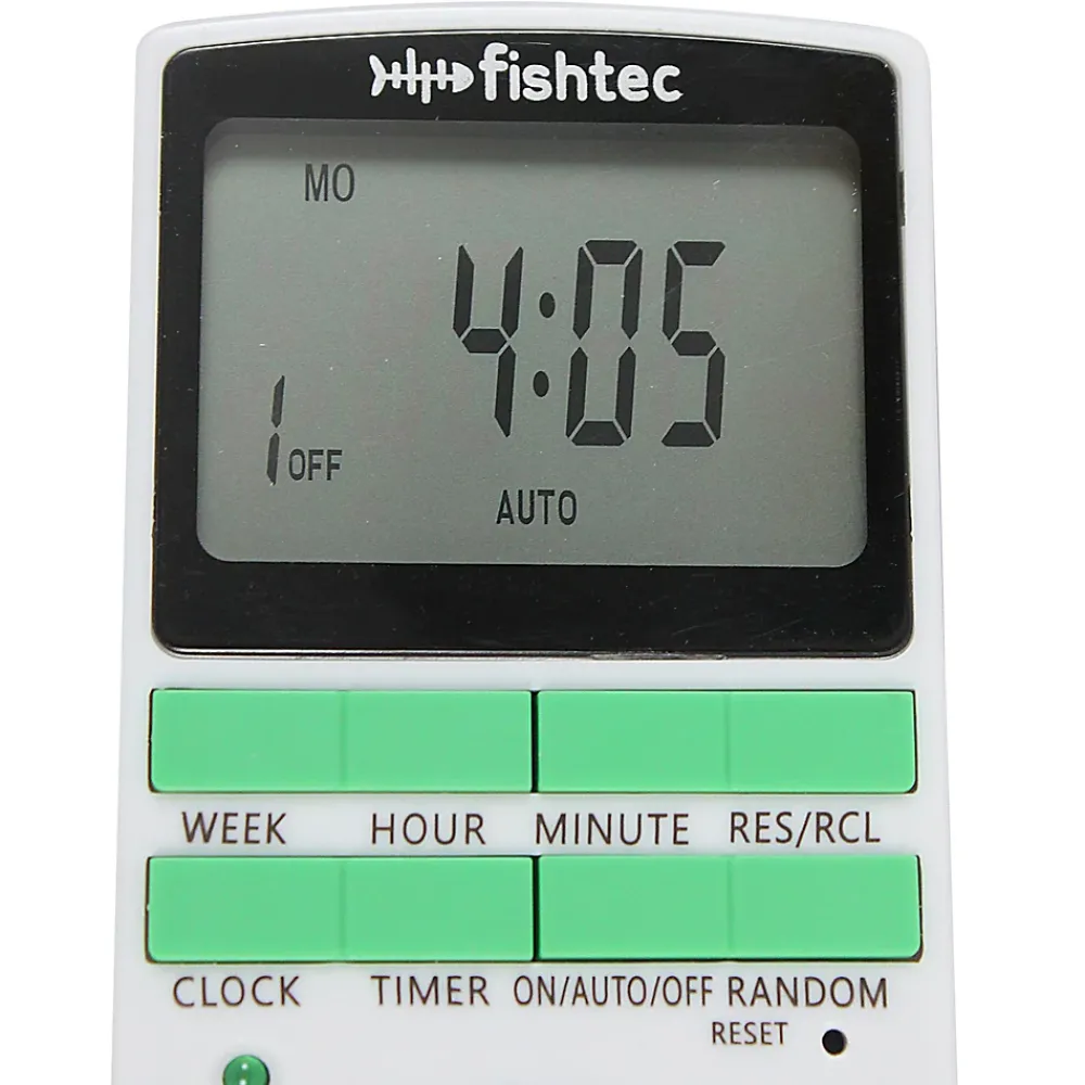 Fishtec Programmateur digital 16A 3680W - 10 programmes - Mode aléatoire - Écran LCD - Mémoire intégrée
