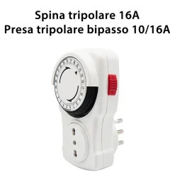 Velamp Prise Programmable-Programmateur journalier mécanique, programmes 15 minutes - 10/16A