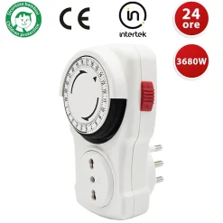 Velamp Prise Programmable-Programmateur journalier mécanique, programmes 15 minutes - 10/16A