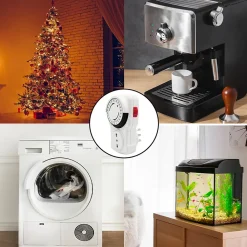Velamp Prise Programmable-Programmateur journalier mécanique, programmes 15 minutes - 10/16A