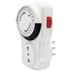 Velamp Prise Programmable-Programmateur journalier mécanique, programmes 15 minutes - 10/16A
