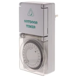 Zenitech Prise Étanche-Programmateur mécanique Schuko IP44 noir