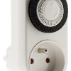 Otio Programmateur mini journalier mécanique avec interrupteur à voyant - Blanc -