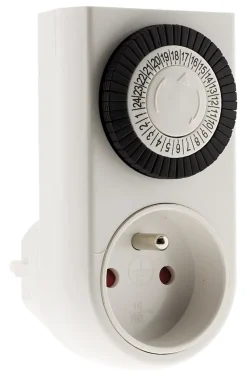 Otio Programmateur mini journalier mécanique avec interrupteur à voyant - Blanc -