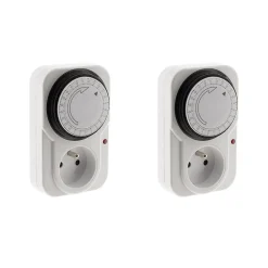 Otio Prise Étanche-2 programmateurs mécaniques + voyant 3500W