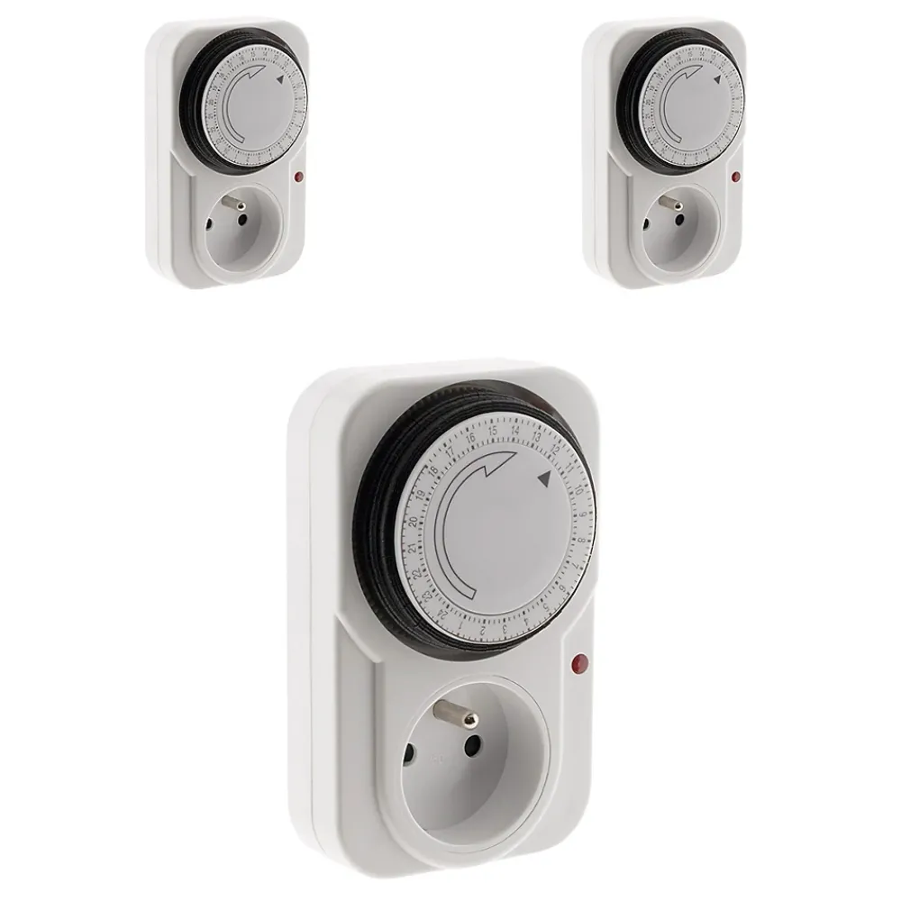 Otio Prise Étanche-3 programmateurs mécaniques + voyant 3500W