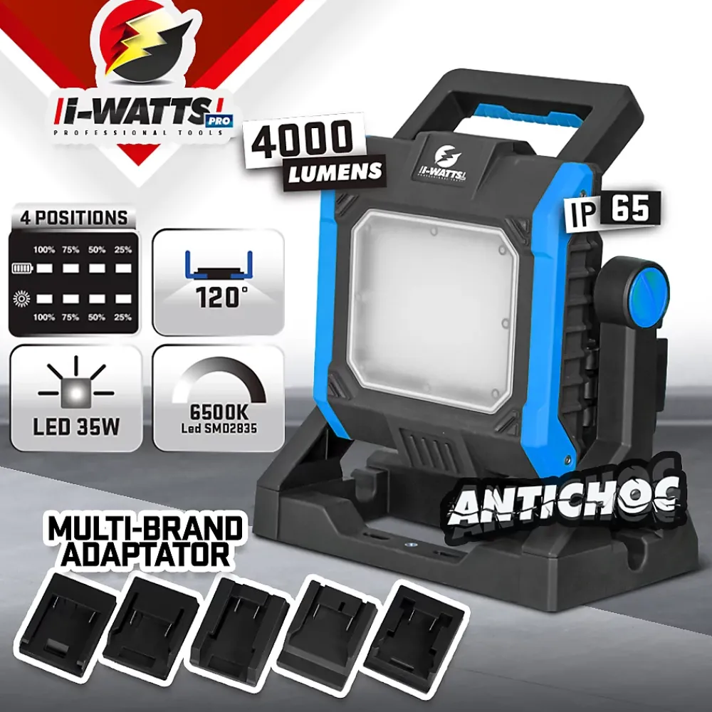I-Watts Pro Projecteur Et Lampe De Chantier-Projecteur de chantier multi batterie 35W - livré sans batterie -
