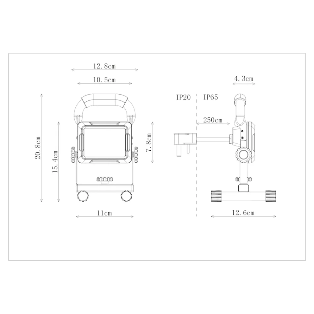 Projecteur Et Lampe De Chantier-Projecteur de chantier portable filaire à LED 10 W