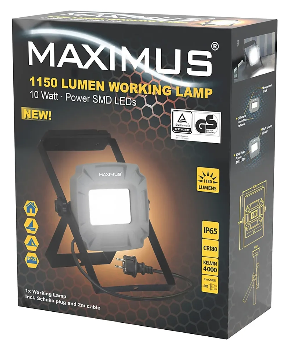 Maximus Projecteur Et Lampe De Chantier-Projecteur LED de chantier M-HV-WKL-004 - 1150lm