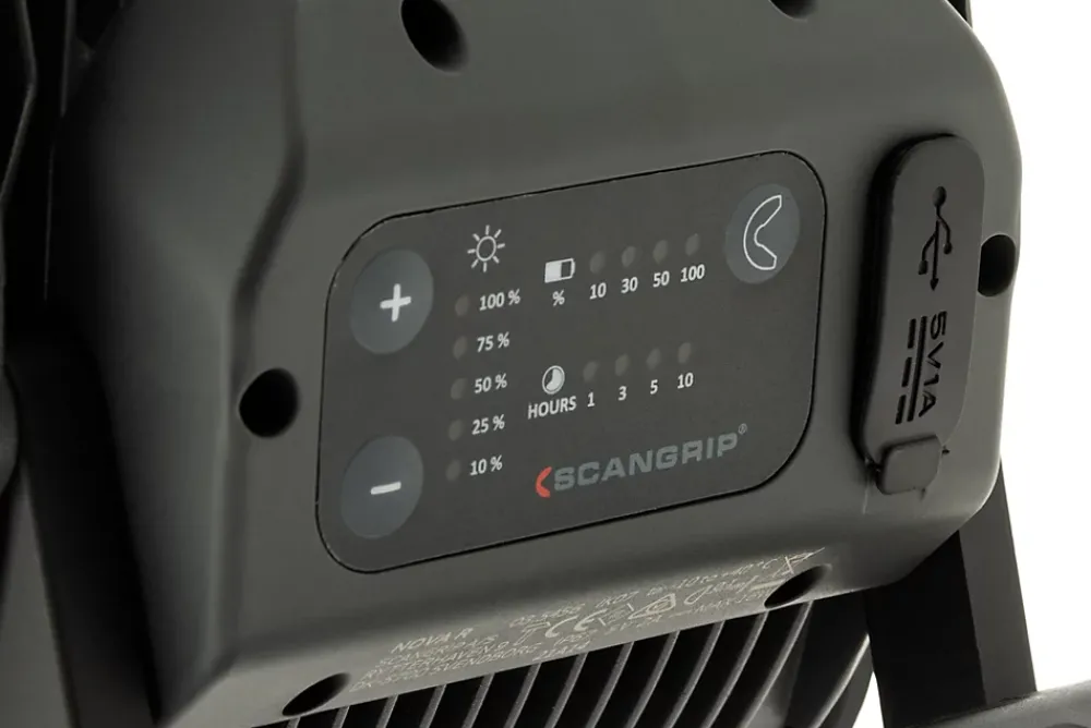 SCANGRIP Projecteur NOVA R rechargeable ultra compact - jusqu'à 2000 lumens - technologie LED COB. 20H d'autonomie - Certifié IP67