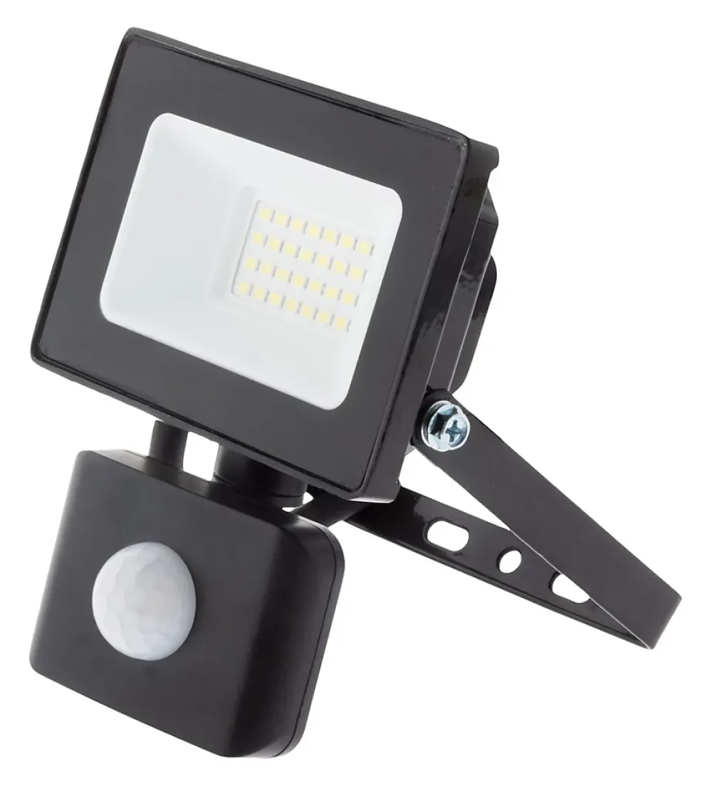 Zenitech Projecteur Et Lampe De Chantier-PROJECTEUR SENSOR 20W 2000LM IP65 NOIR