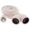 Zenitech Prolongateur Bi tête 3G1,5mm² - Blanc 3m - 1 prise mâle + 2 prises Femelle - Blanc -
