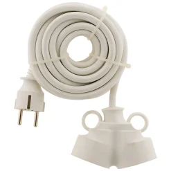 Zenitech Prolongateur Bi tête 3G1,5mm² - Blanc 5m - 1 prise mâle + 2 prises Femelle - Blanc -