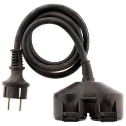Zenitech Rallonge Électrique-Prolongateur à double tête pour chantier HO7RN-F 16A 3G1,5mm² - Noir 1m -