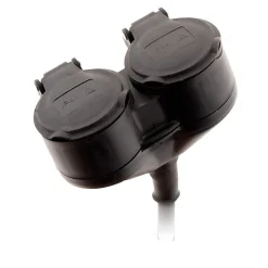 Zenitech Rallonge Électrique-Prolongateur à double tête pour chantier HO7RN-F 16A 3G1,5mm² - Noir 1m -