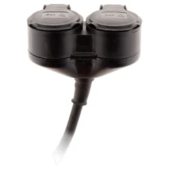 Zenitech Rallonge Électrique-Prolongateur à double tête pour chantier HO7RN-F 16A 3G1,5mm² - Noir 1m -