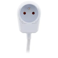 Zenitech Rallonge Électrique-Prolongateur HO5VV-F 3m avec prise gigogne - Blanc -