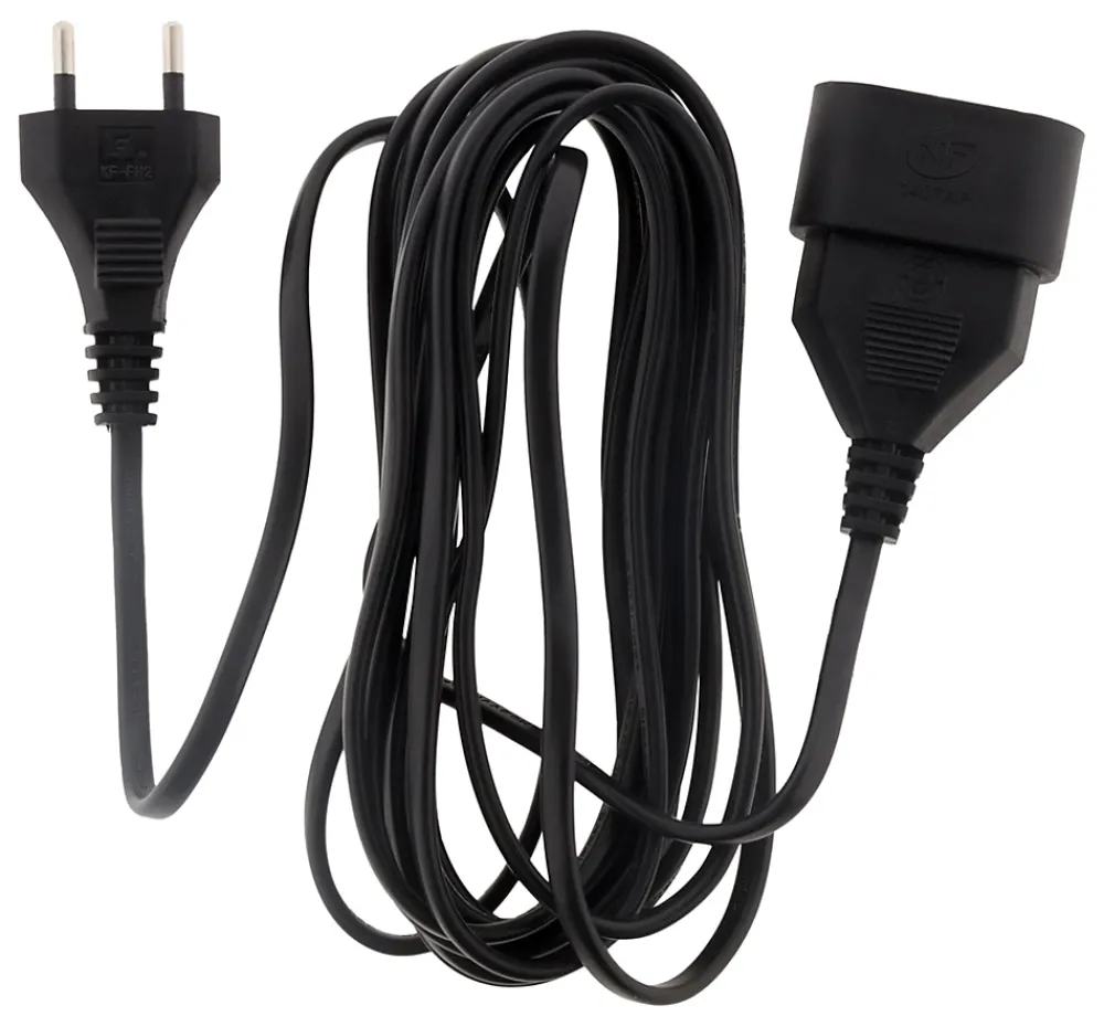 Zenitech Rallonge Électrique-Prolongateur H03VVH2F 6A 3m - Noir -