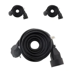 Zenitech 3 prolongateurs 16A 2P+T Noir 5m