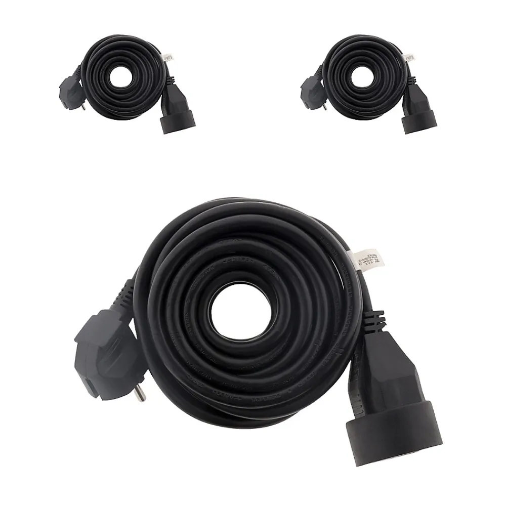 Zenitech 3 prolongateurs 16A 2P+T Noir 5m