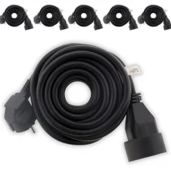 Zenitech Rallonge Électrique-6 prolongateurs 16A 2P+T noir 10m