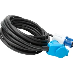 Protec Rallonge Électrique-Prolongateur Schuko CEE P17 10m IP44 - Noir/Bleu -