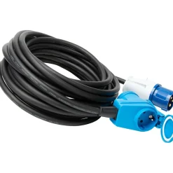 Protec Rallonge Électrique-Prolongateur Schuko CEE P17 10m IP44 - Noir/Bleu -
