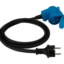Protec Rallonge Électrique-Prolongateur Schuko CEE P17 1,5m IP44 - Noir/Bleu -