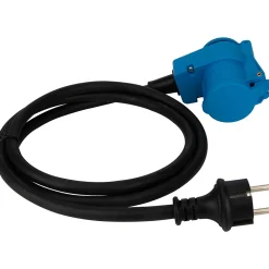 Protec Rallonge Électrique-Prolongateur Schuko CEE P17 1,5m IP44 - Noir/Bleu -
