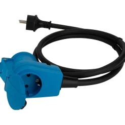 Protec Rallonge Électrique-Prolongateur Schuko CEE P17 1,5m IP44 - Noir/Bleu -