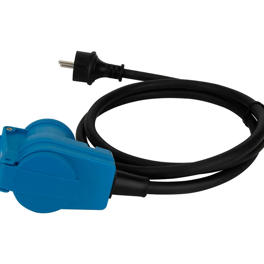 Protec Rallonge Électrique-Prolongateur Schuko CEE P17 1,5m IP44 - Noir/Bleu -