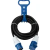 Protec Rallonge Électrique-Prolongateur Schuko CEE P17 10m IP44 - Noir/Bleu -