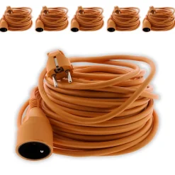 Zenitech 6 prolongateurs jard. 16A 25m orange