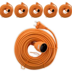 Zenitech 6 prolongateurs sans terre obturateur 16A 50m orange