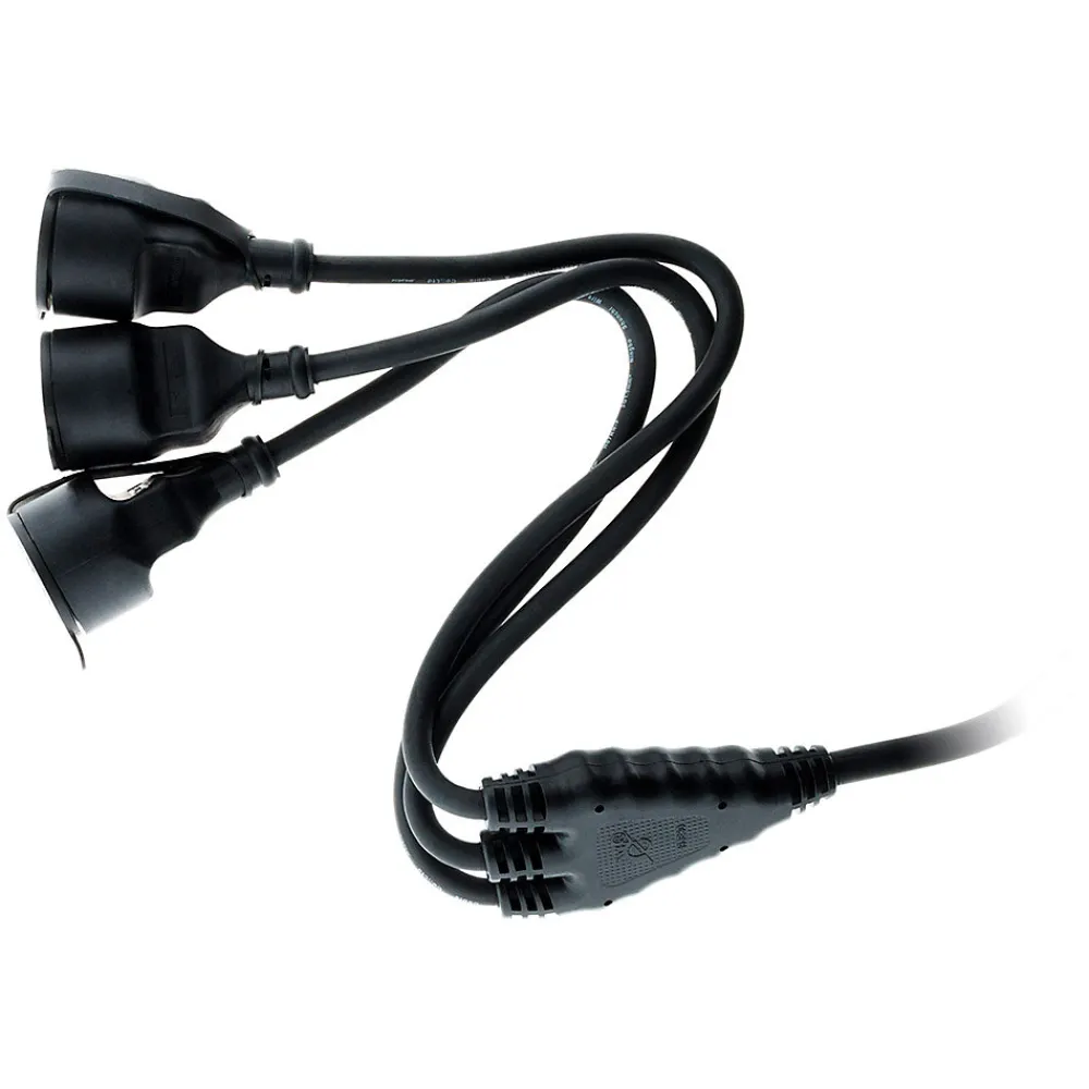 Zenitech Prolongateur à triple tête pour chantier HO7RN-F 16A 3G1,5mm² - Noir 1m -