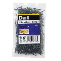 Diall Clou À Tête Ronde-Punaises en acier noirci 6x20 - 125g