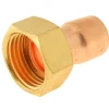 Somatherm for you Tube Et Raccord Cuivre-Raccord collet battu cuivre droit à souder sur tube cuivre Ø14 - sortie écrou tournant femelle 15/21 (1/2"), lot de 2