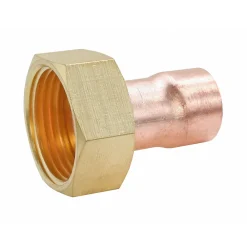 Somatherm for you Tube Et Raccord Cuivre-Raccord collet battu cuivre droit à souder sur tube cuivre Ø14 - sortie écrou tournant femelle 15/21 (1/2"), lot de 2
