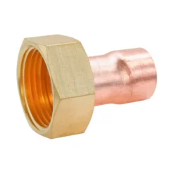 Somatherm for you Raccord collet battu cuivre droit à souder sur tube cuivre Ø14 - sortie écrou tournant femelle 12/17 (3/8"), lot de 2