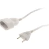Zenitech Enrouleur Électrique-Rallonge de câble HO5VV-F 2x1mm² - 5m - blanc -