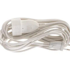 Zenitech Enrouleur Électrique-Rallonge de câble HO5VV-F 2x1mm² - 5m - blanc -