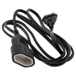 Zenitech Enrouleur Électrique-Rallonge de câble HO5VV-F 2x1mm² - 2m - noir -