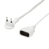 Diall Rallonge intérieur H03VVH2-F 2 x 0.75mm² 3m prise blanc