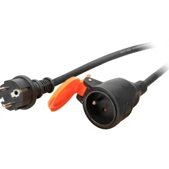 Zenitech Rallonge Électrique-Rallonge IP44 10m + clip fixation orange