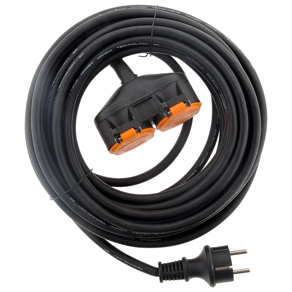 Zenitech Rallonge IP44 2 prises + clapet 5m