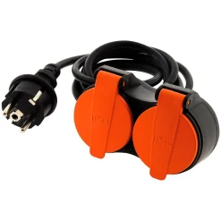 Zenitech Rallonge IP44 2 prises + clapet 5m