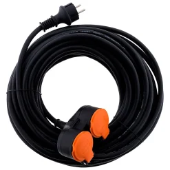 Zenitech Rallonge Électrique-Rallonge IP44 2 prises + clapet 10m