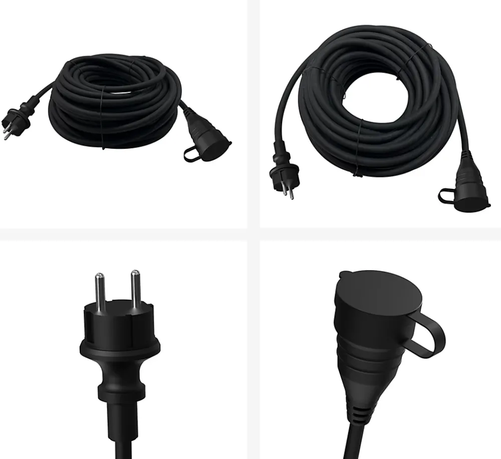 GAO Rallonge électrique à clapet 25m HO7RNF noir 16A 230V