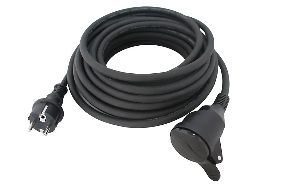 Diall Rallonge Électrique|Rallonge Électrique Et Enrouleur De Jardin-Rallonge électrique H07RNF 3G1 5mm² avec clapet 20m noir